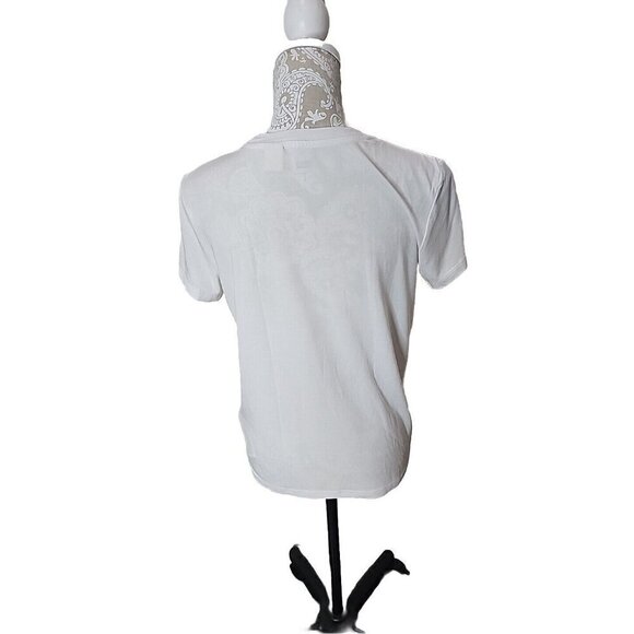 Levi's White Short Sleeve Spell Out Logo T-shirt Top Women's Medium - Picture 3 of 9